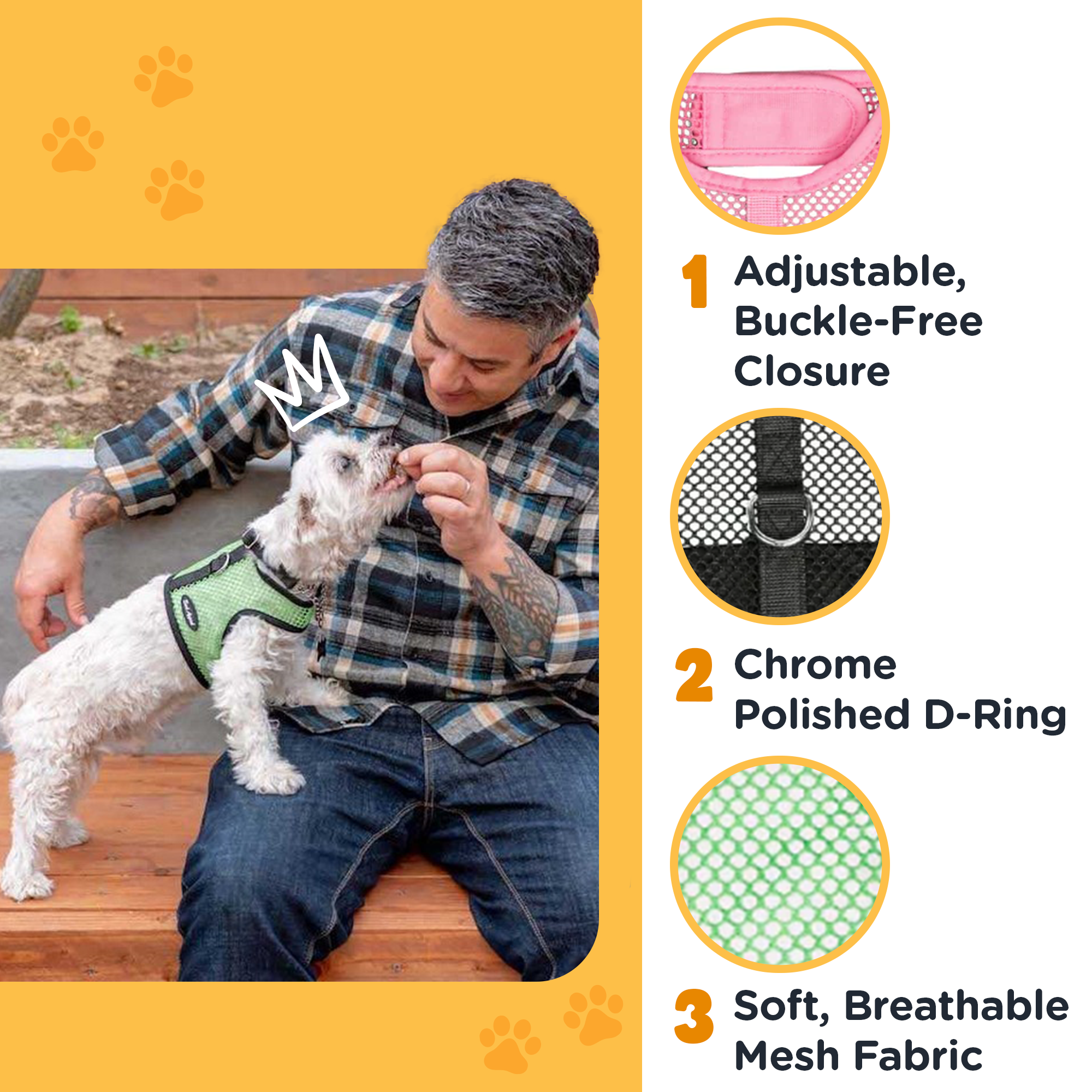 Velcro Closure Velcro Small Dog Harness Bark Appeal Netted Wrap N